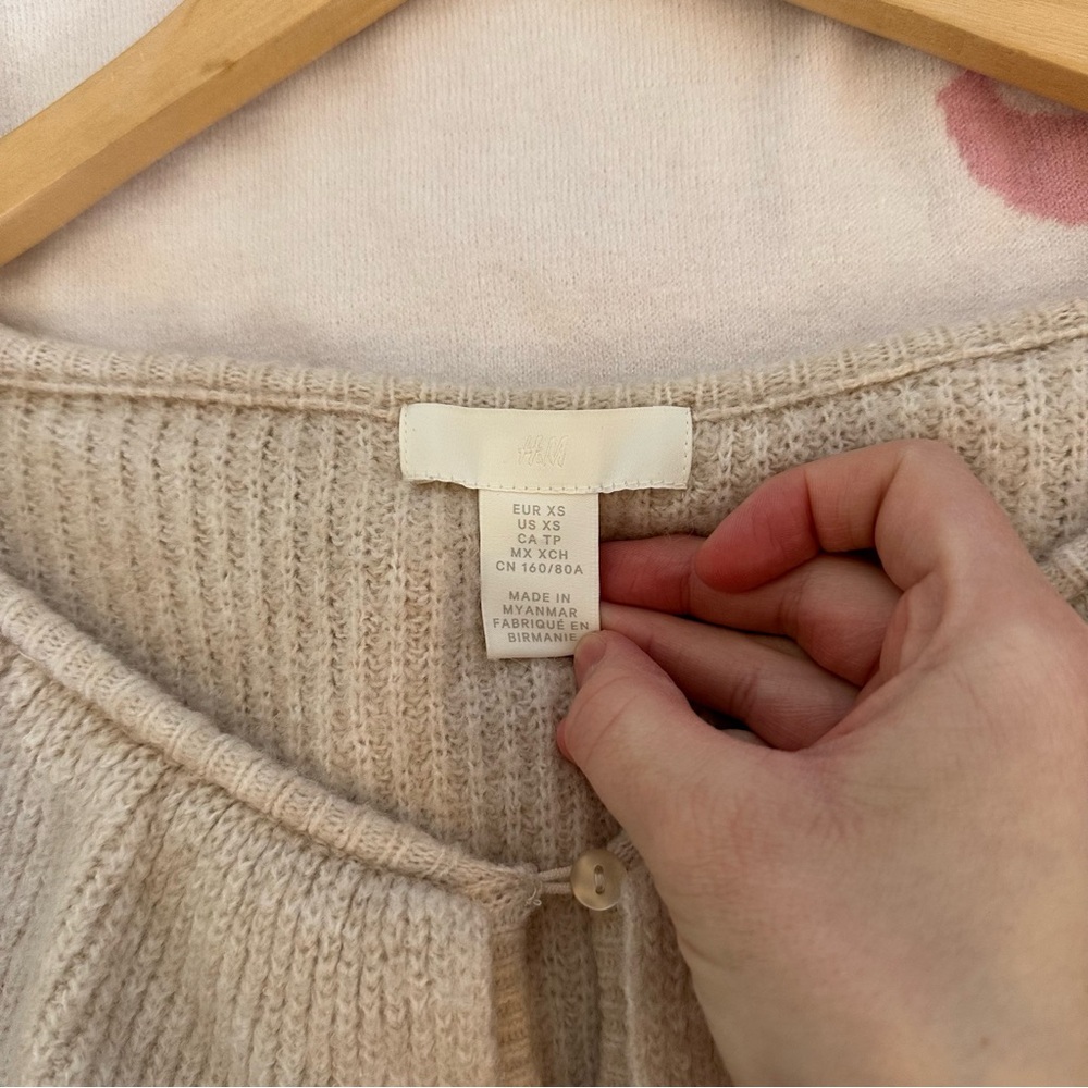Women's Ruffled Beige Sweater - Picture 3 of 3